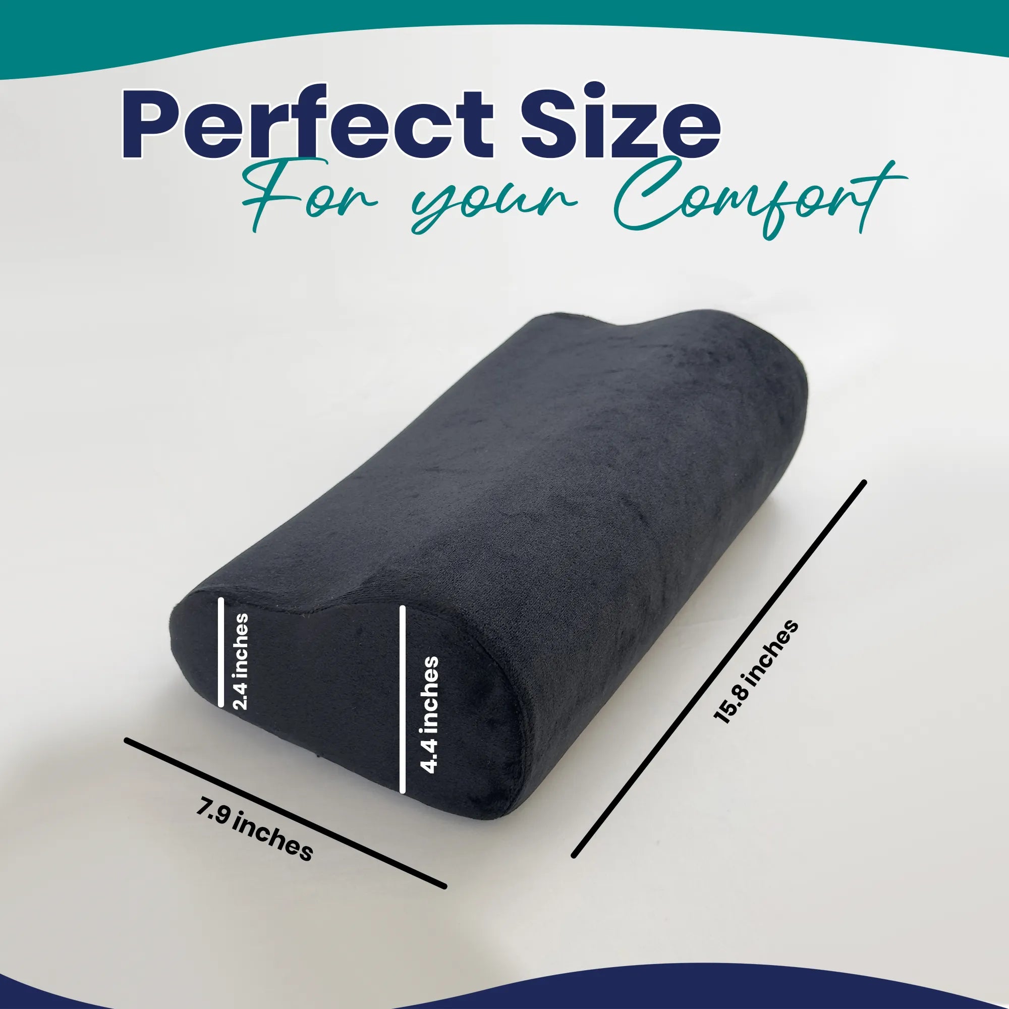 Memory Foam Headrest Pillow for Recliner – B-Shaped Neck Pillow with Stabilizer Strap, Non-Slip Backing, Soft Plush Fabric - Ultimate Neck Support and Pain Relief (Black)