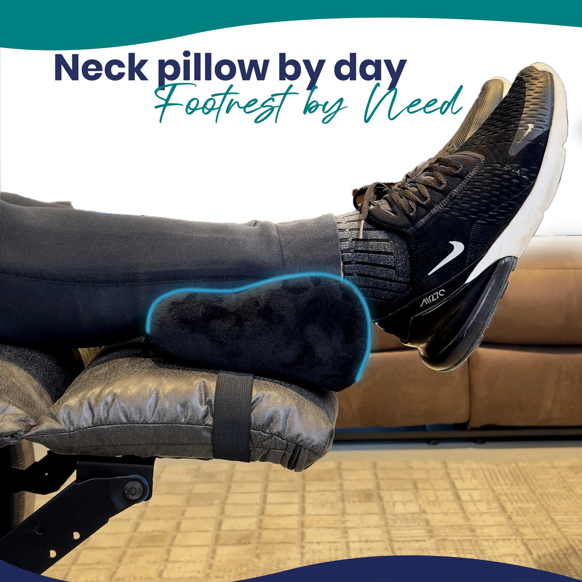Memory Foam Headrest Pillow for Recliner – B-Shaped Neck Pillow with Stabilizer Strap, Non-Slip Backing, Soft Plush Fabric - Ultimate Neck Support and Pain Relief (Black)
