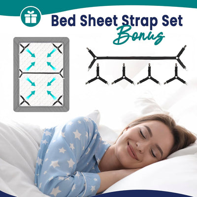 3-in-1 Fitted Sheet Attached Bed Bridge Twin (XL) to King Converter Kit with Sheet Strap Set | Split King Gap Filler for Adjustable Bed | White