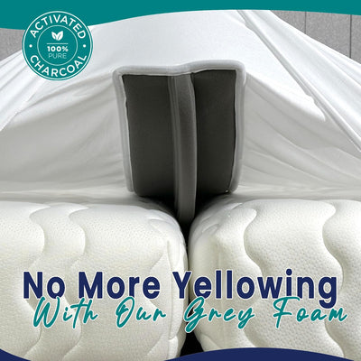 3-in-1 Fitted Sheet Attached Bed Bridge Twin (XL) to King Converter Kit with Sheet Strap Set | Split King Gap Filler for Adjustable Bed | White