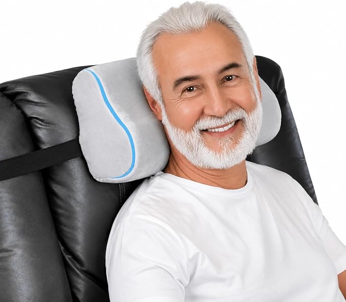Memory Foam Recliner Neck Pillow - Ash Gray